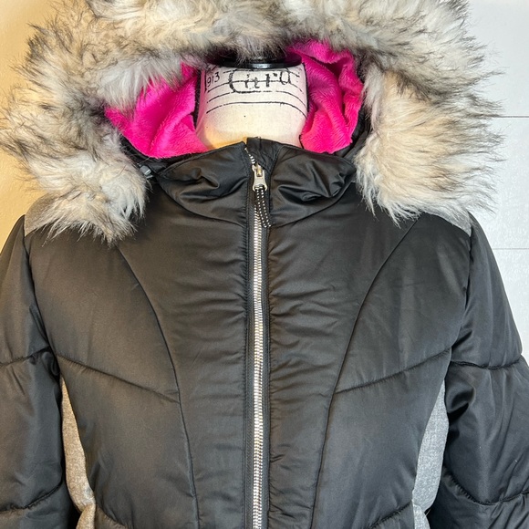 ZERO X POSUR GIRLS BLACK HOODED PUFFER COAT SZ XL-16 - Picture 2 of 10